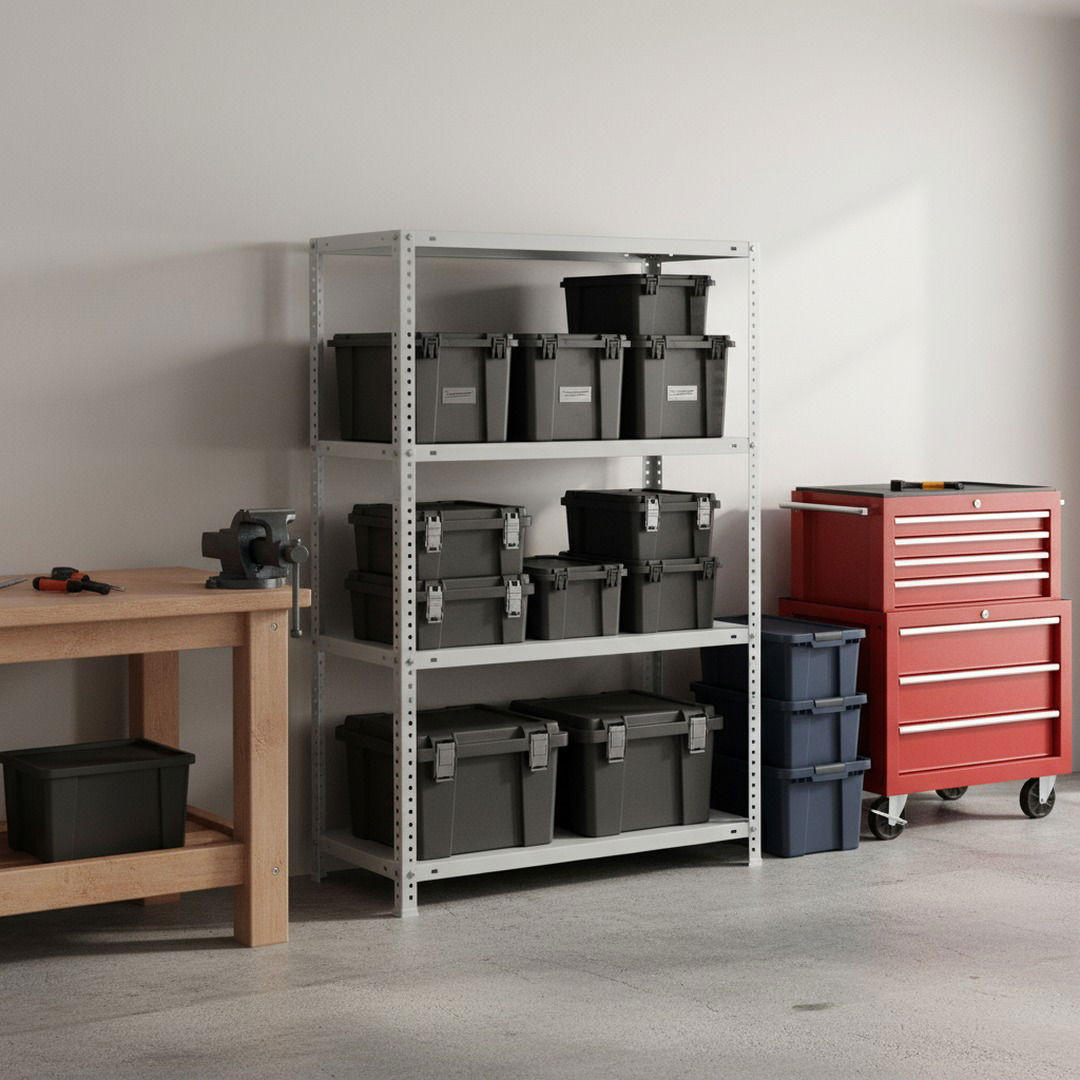 SCHRAUBREGAL PANDA MID | HxBxT 150x110x40cm | 4 Fachböden | Fachlast 90kg | Grau - Grau, Metall (110/150/40cm) - PROREGAL