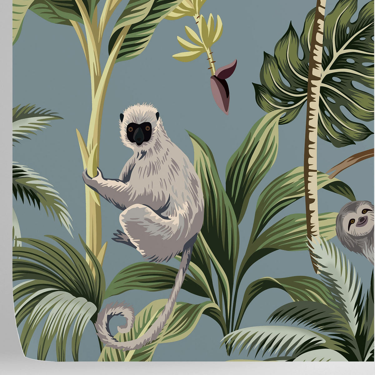 TAPETE Dschungel aus echtem Papier, 200x280cm, 8 Bögen - Grau, Papier (200/280cm) - WALLPAPERS4BEGINNERS