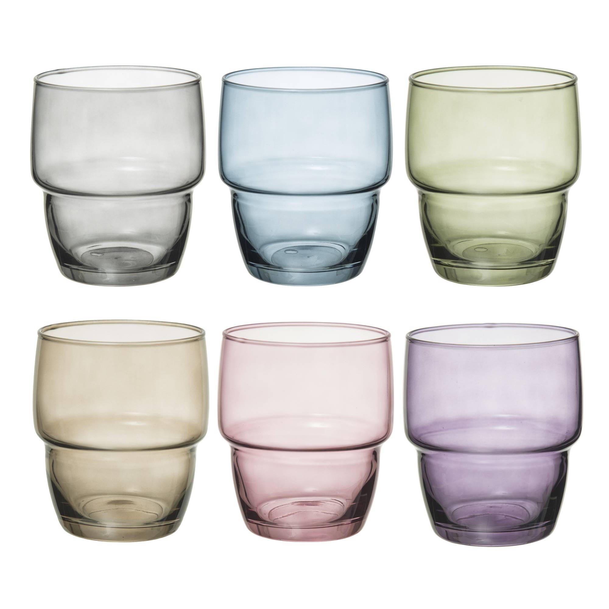 TRINKGLÄSER 6 Stück Mehrfarben 280 ml 7,4/7,4/9 cm - Multicolor, Glas (0.28L) - Secret de Gourmet