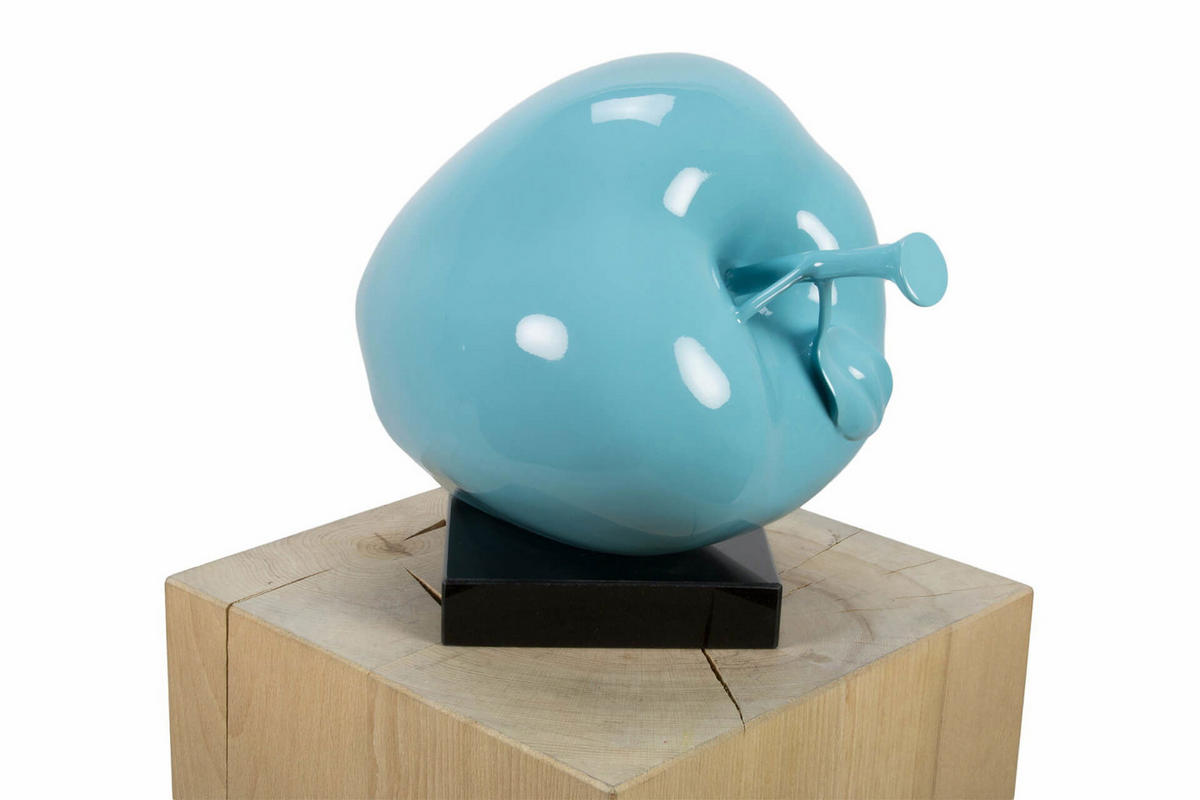 SKULPTUR Blau 32/31 cm - Blau/Schwarz, Stein (3/31/24cm) - KUNSTLOFT