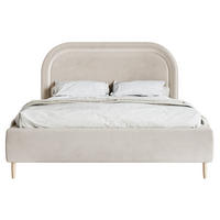 POLSTERBETT Loreo Greige Samt wasserfest 160x200 cm - Taupe/Beige, Kunststoff/Textil (160/200cm) - Selsey