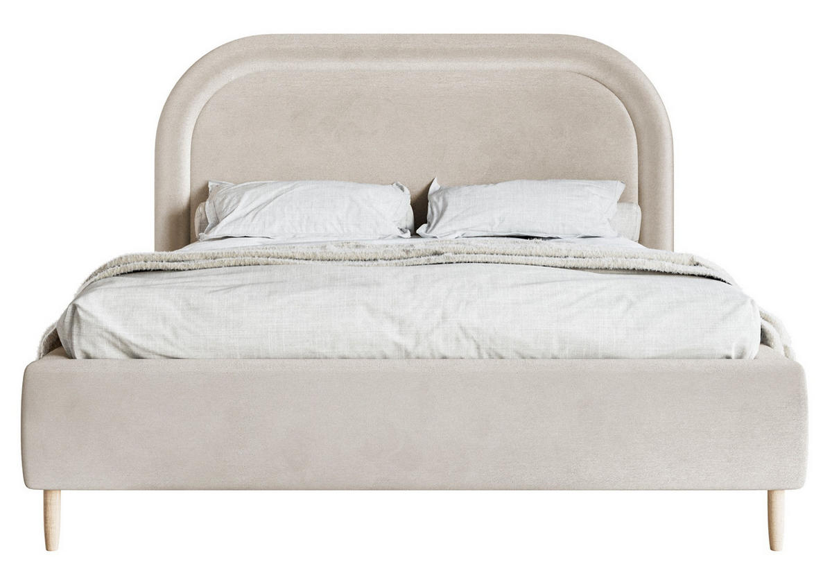 POLSTERBETT Loreo Greige Samt wasserfest 160x200 cm - Taupe/Beige, Kunststoff/Textil (160/200cm) - Selsey