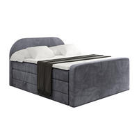 BOXSPRINGBETT mit Matratze und Lattenrost - NOX-Z KING-160x200 - Dunkelgrau Casablanca - Dunkelgrau, Holzwerkstoff (160/200cm) - ALTDECOR