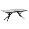 ESSTISCH Ausziehbar Keramik Glas Marmoroptik Groß, Weiß 180x95x76 cm - Schwarz/Weiß, Keramik/Metall (95/180/76cm) - KADIMA DESIGN