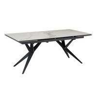 ESSTISCH Ausziehbar Keramik Glas Marmoroptik Groß, Weiß 180x95x76 cm - Schwarz/Weiß, Keramik/Metall (95/180/76cm) - KADIMA DESIGN