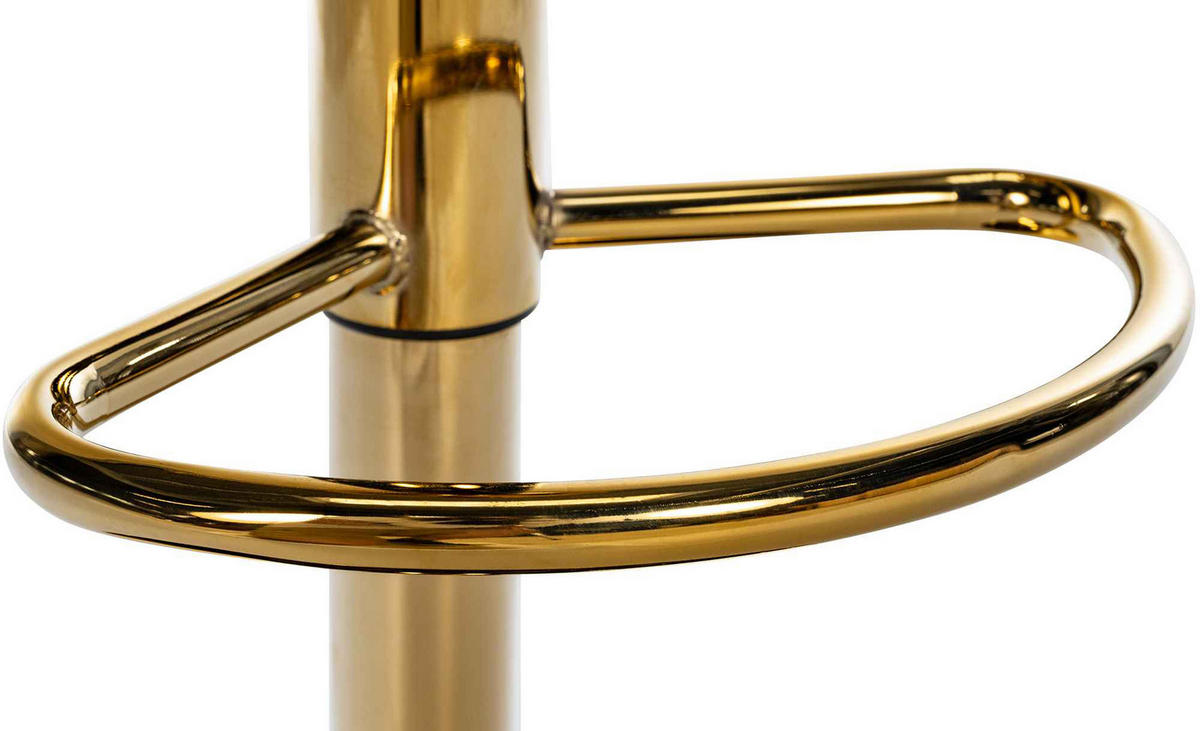 BARHOCKER 2er Set Prag Gold Samt braun - Goldfarben/Braun, Textil/Metall (51/109/52cm) - TPFLiving