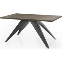 ESSTISCH Vance rechteckig ausziehbar, Dunkelgrauer Chicago Beton 160-260/90/76 cm - Dunkelgrau/Schwarz, Holzwerkstoff/Metall (160/90/76cm) - WFL GROUP