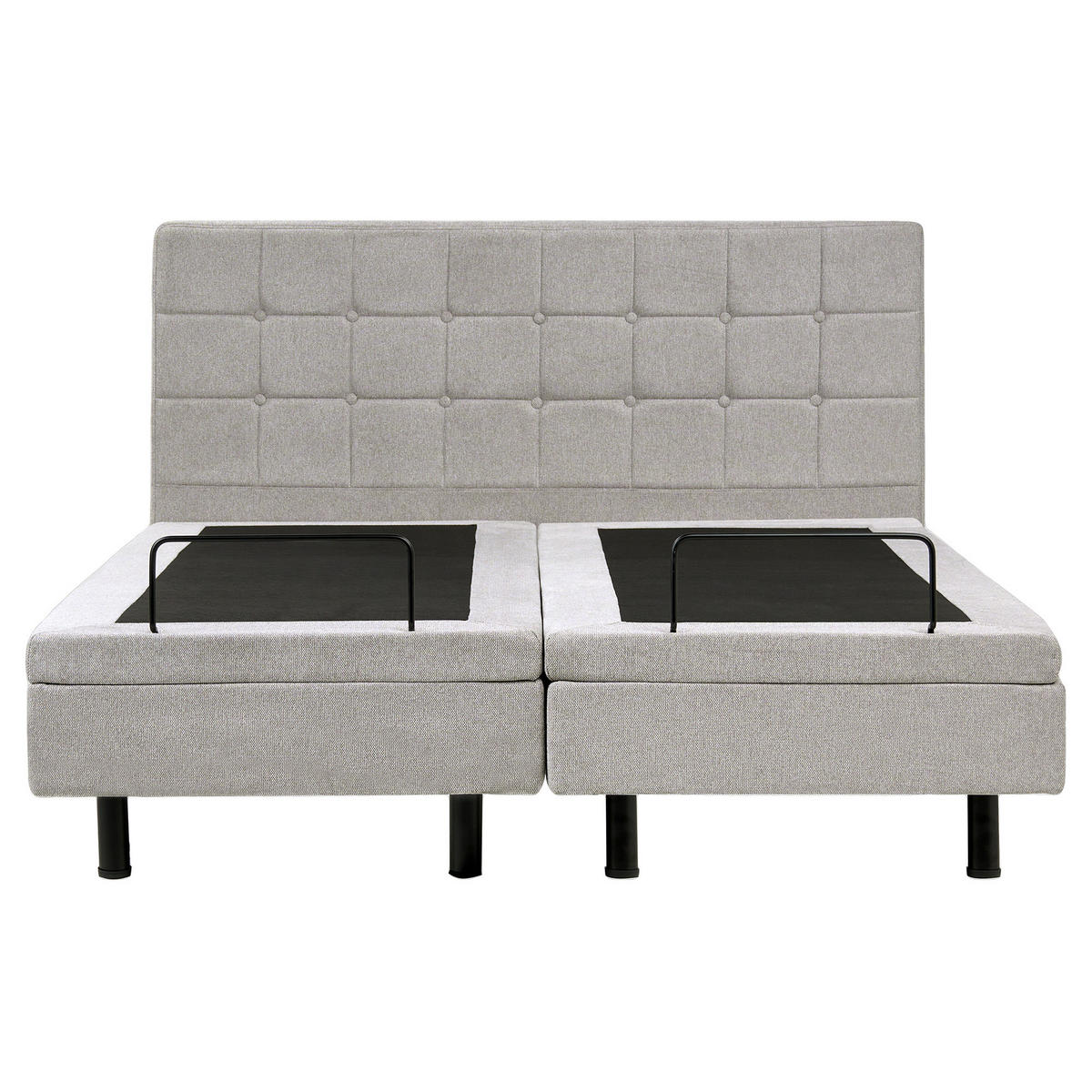 POLSTERBETT verstellbar 160x200 cm Grau Duke - Hellgrau, Textil (160/200cm) - Beliani