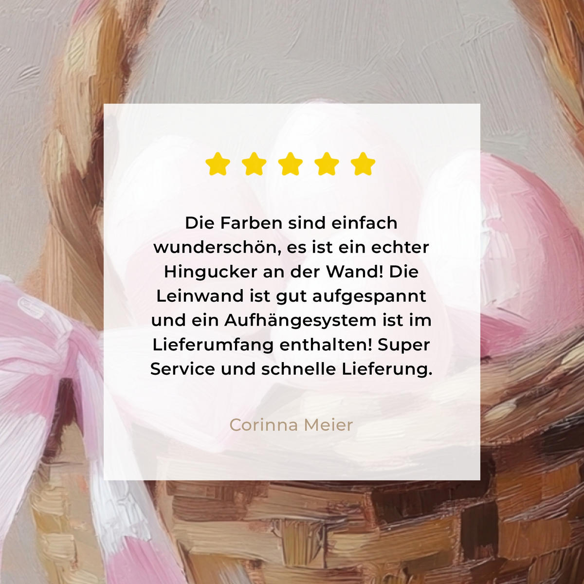 LEINWANDBILD Korb - Eier - Rosa Wandbilder 80x60 cm - Beige, Textil (80/60cm) - MuchoWow