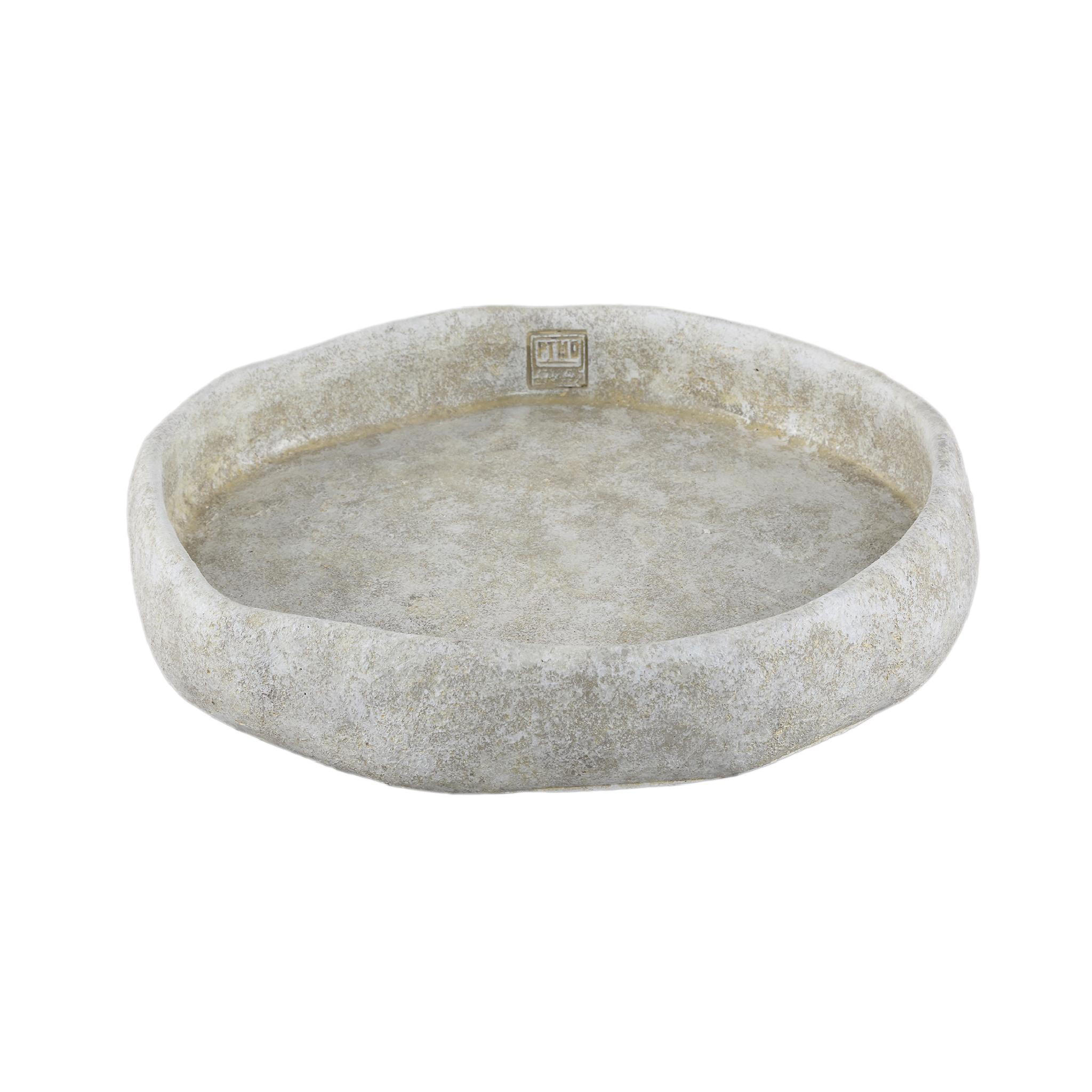 SCHALE Yadin Weiß 35/35/6cm - Weiß, Stein (6cm) - PTMD Collection