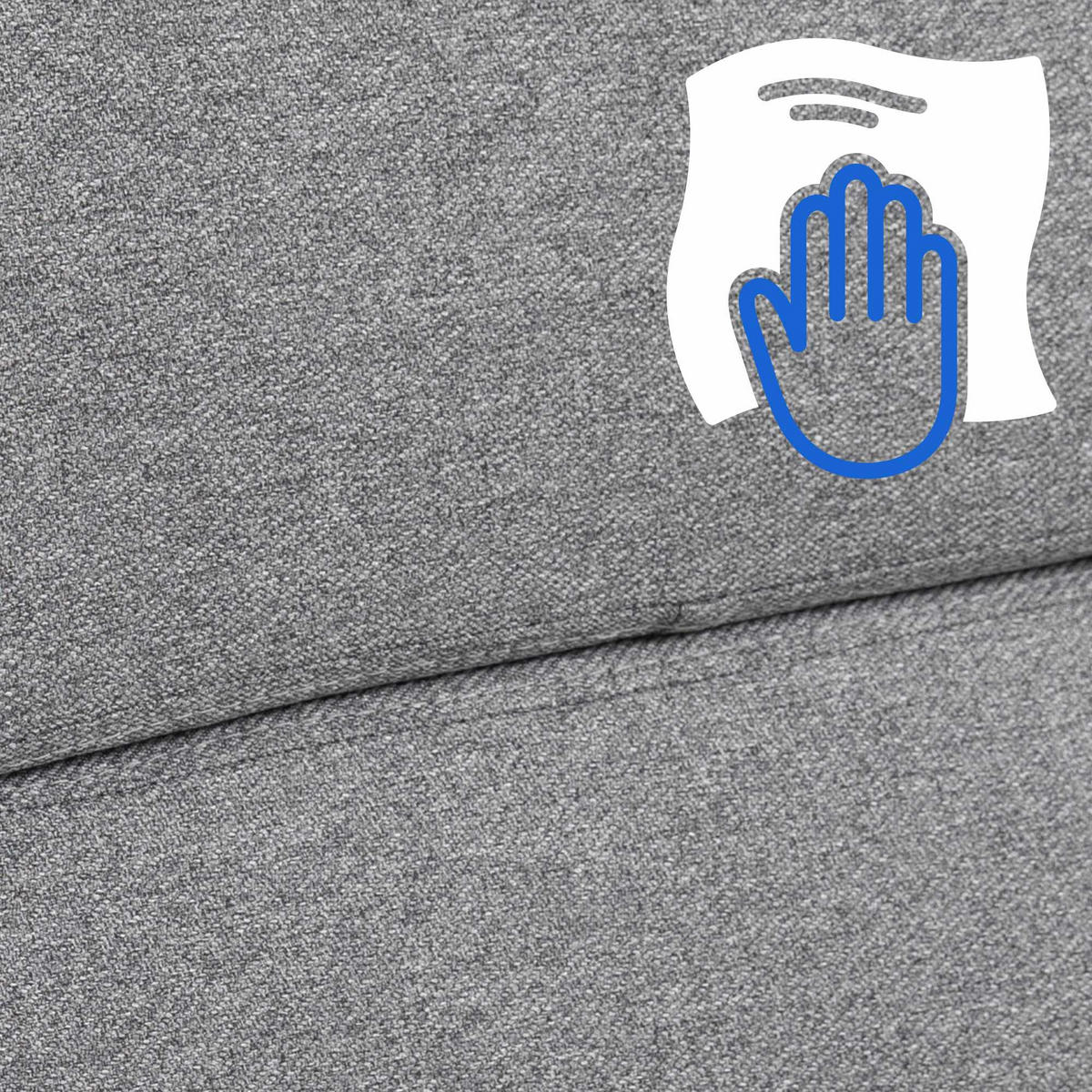 CHEFSESSEL Stoff grau - Chromfarben/Grau, Textil/Metall (61/107/65cm) - CLP