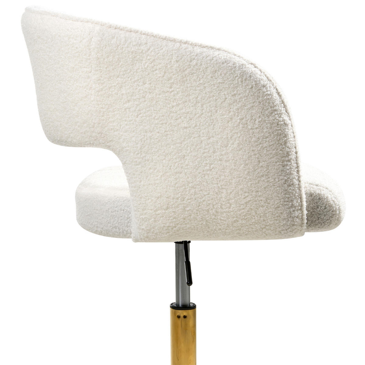 SCHREIBTISCHSTUHL Bouclé Cremeweiß Katonah - Weiß, Textil (57/78/57cm) - Beliani