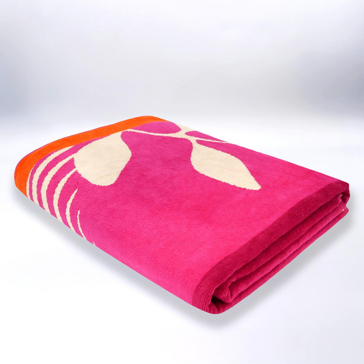 STRANDTUCH aus Veloursfrottee Jacquard Rosa 140x180 400g/m² - Carlina - Pink, Textil (140/180cm) - LE COMPTOIR DE LA PLAGE