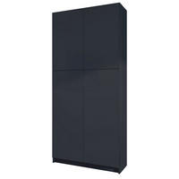 AKTENSCHRANK Elona M1, Büroschrank mit Soft-Close & Push-to-Open, Schwarz matt (82 x 184 x 37 cm) - Schwarz, Holzwerkstoff (82/184/37cm) - InnoFurn