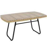 GARTENTISCH 90 x 50 x 45 cm, UV-beständig Beistelltisch Naturholz - Naturfarben, Metall (90/50/45cm) - Outsunny