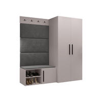 GARDEROBEN-SET Medi I - Kaschmir/Schwarz, Holzwerkstoff/Kunststoff (80/191/50cm) - MIRJAN24