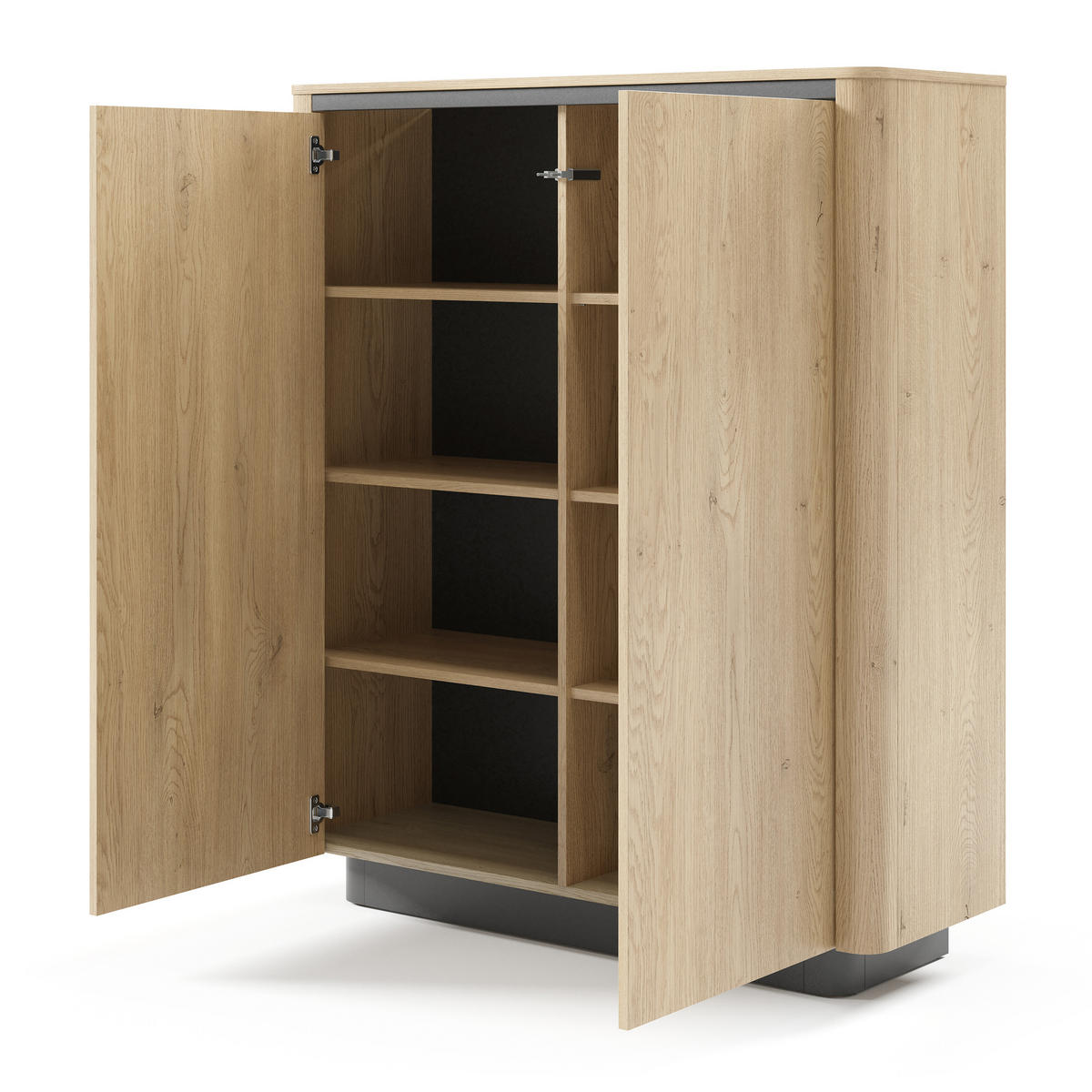 HIGHBOARD OMBRA 113,2/133,1/38,1cm 2 Türen Eichefarben - Eichefarben, Holzwerkstoff (113.2/133.1/38.1cm) - MASSENO