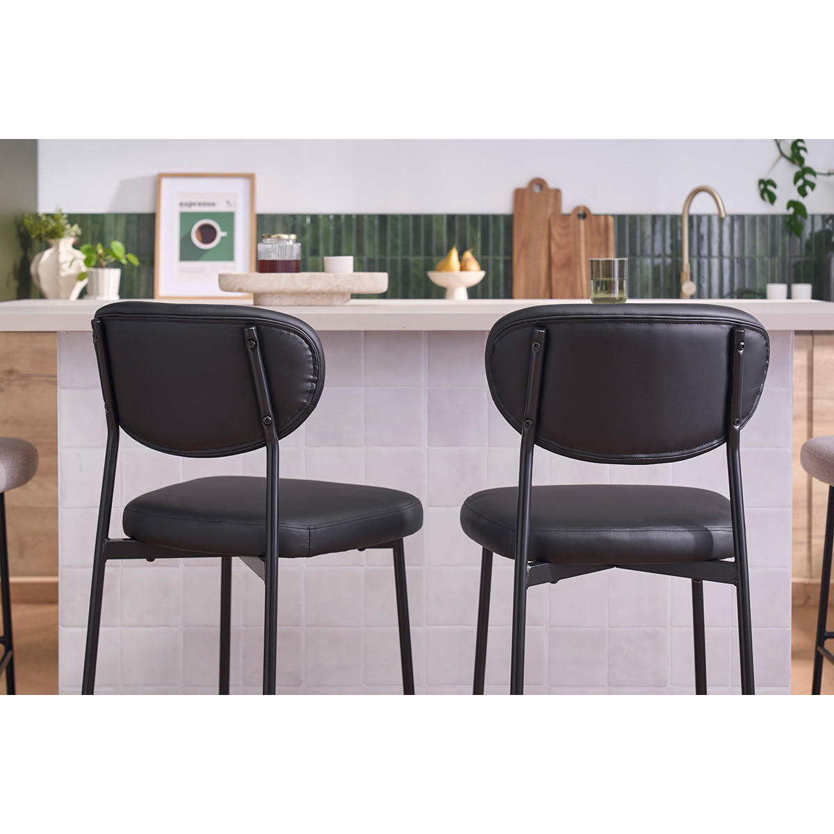 BARHOCKER H65 cm (2er-Set) BREKA - Schwarz, Kunststoff (52/96.5/44.5cm) - Miliboo