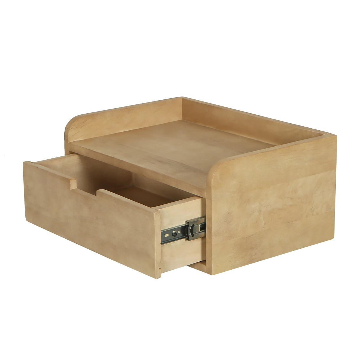 SCHWEBENDER Nachttisch aus Mangoholz 45x30x20cm, natur - Braun, Holz (45/20/30cm) - Giga Meubel