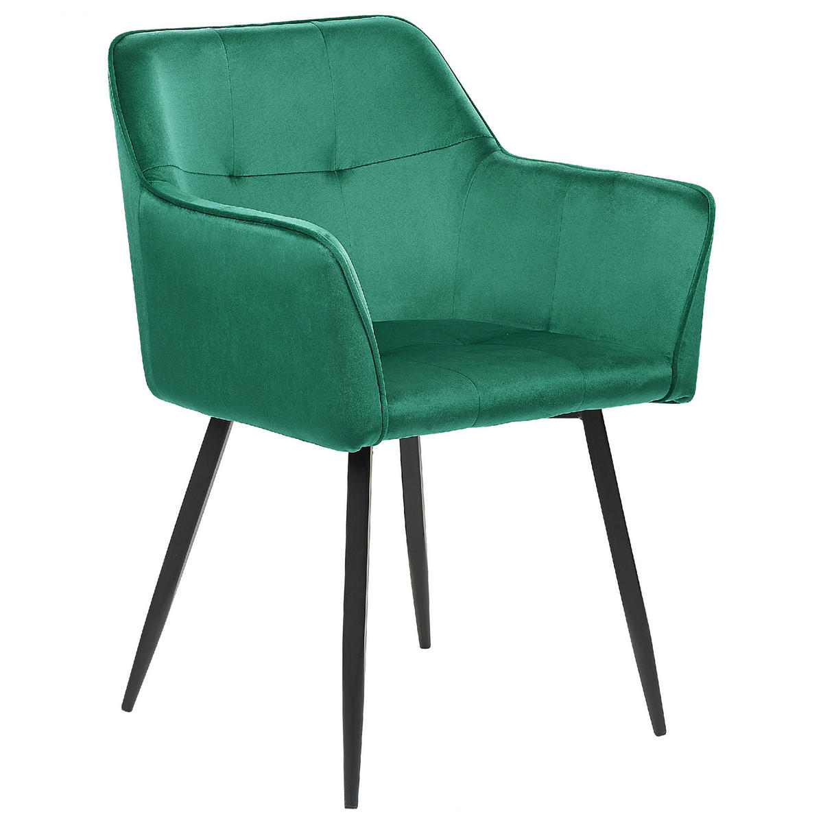 JÍDELNÍ ŽIDLE sada 2 ks Sametová látka Zelená Jasmin - zelená barva, kov/textil (60/91/49cm) - Beliani