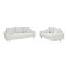 SITZGARNITUR 3+2 Henrik Weiß Boucle - Weiß/Braun, Holz/Textil (210/81/93cm) - S-Style Möbel