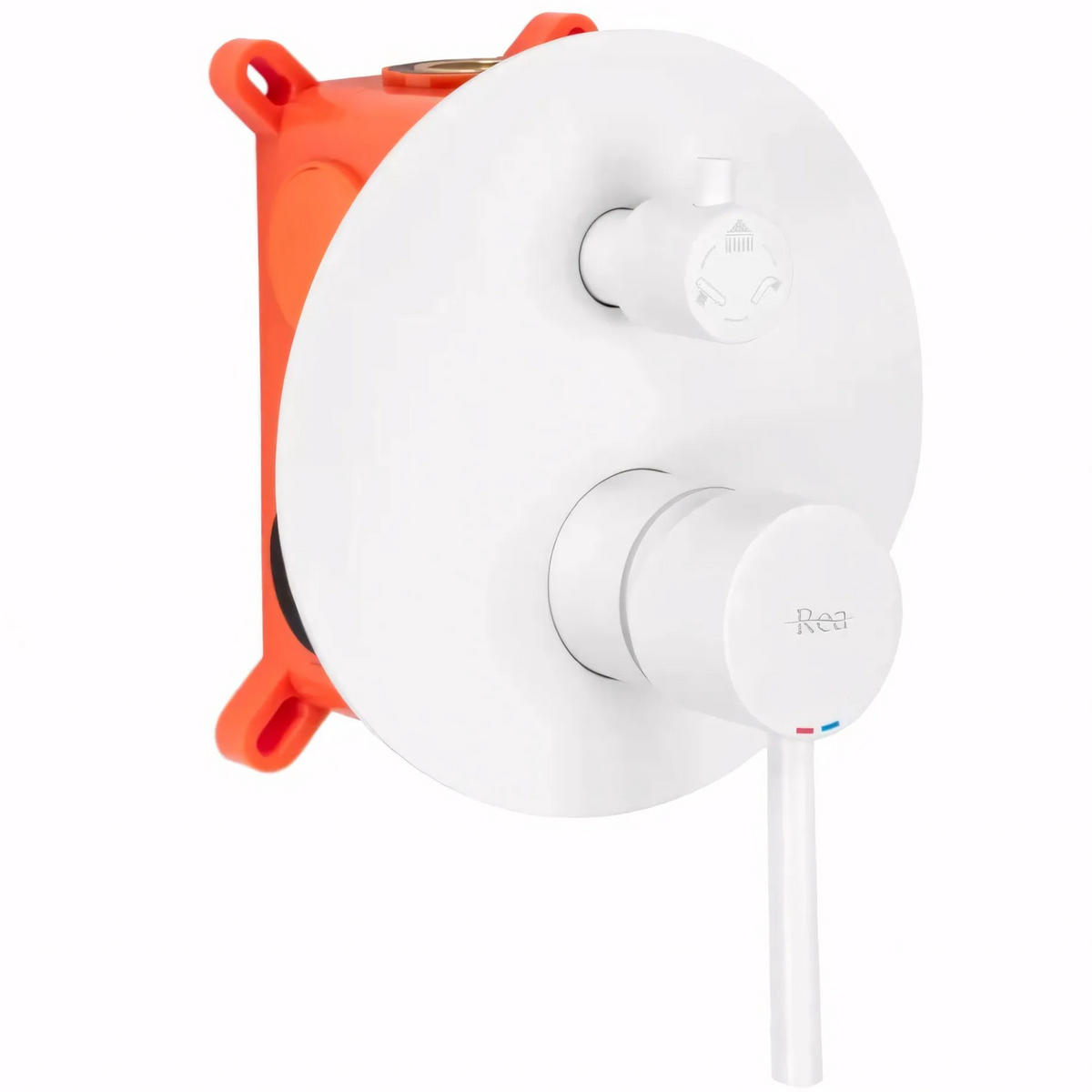 UNTERPUTZ Wannen-/duschset Rea Lungo White Matt + Box - Weiß, Metall (16/9/38.5cm) - REA