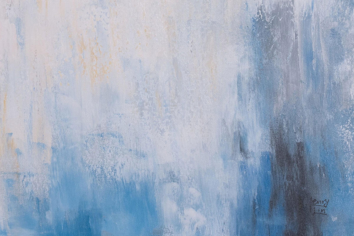 ACRYLBILD HANDGEMALT 100/75 cm - Blau/Weiß, Holz/Textil (100/75cm) - KUNSTLOFT