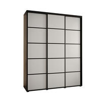 SCHWEBETÜRENSCHRANK 235,2/190/60 3-türig - Schwarz/Weiß, Holz/Metall (190/235/60cm) - Abiks Möbel