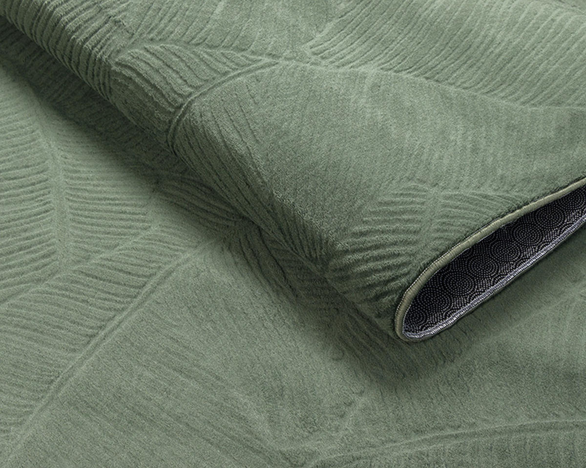 KURZFLORTEPPICH Antirutsch Abstrakt DALAR Polypropylen Waldgrün 200 x 280 cm - Grün, Textil (200/280cm) - KADIMA DESIGN