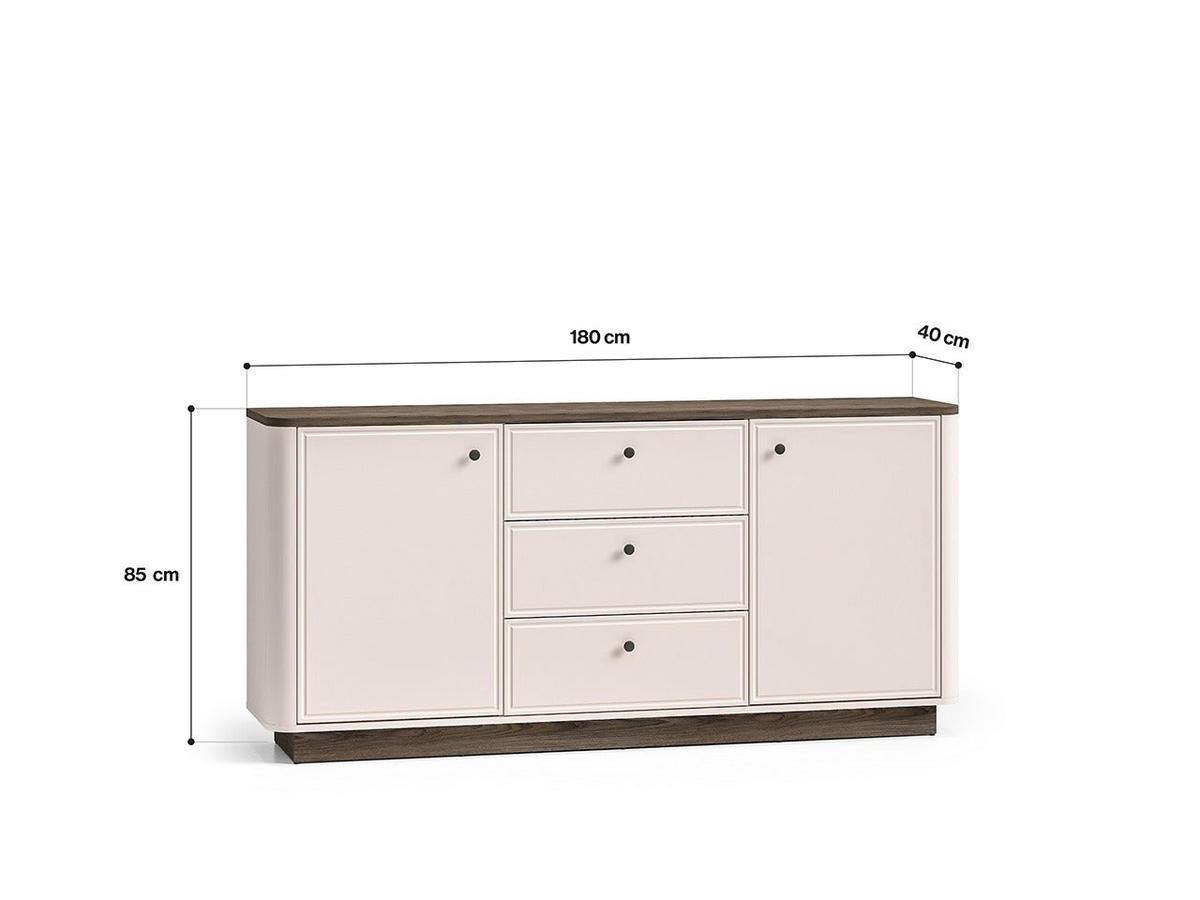 KOMMODE – 138 cm – Vilavio – Kaschmir / Eichefarben - Kaschmir/Eichefarben, Holzwerkstoff (138/85/40cm) - hi-markt