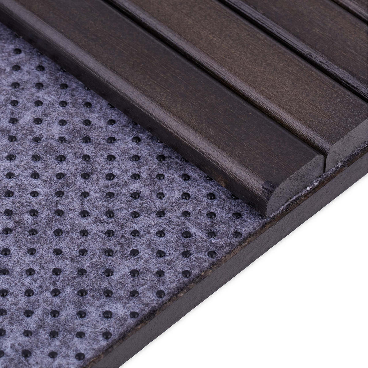 SOFATABLETT Dunkelbraun Schwarz Bambus klappbar 42x34 cm - Multicolor, Holz/Textil (42/1/34cm) - Relaxdays