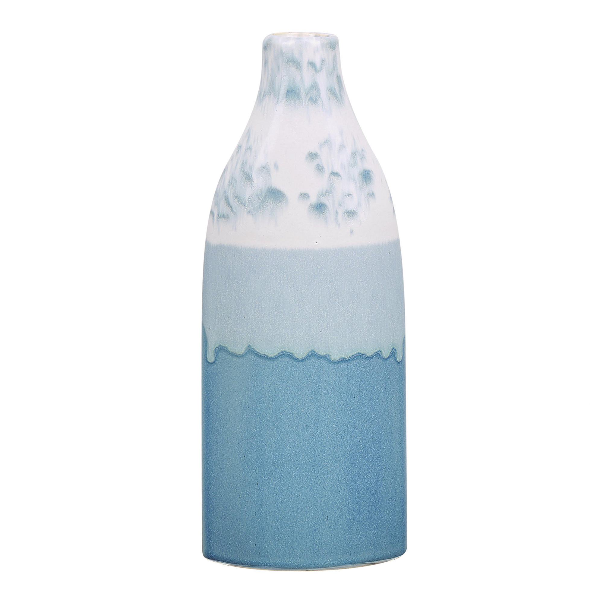 BLUMENVASE Steinzeug blau Callipolis - Blau, Stein (30cm) - Beliani