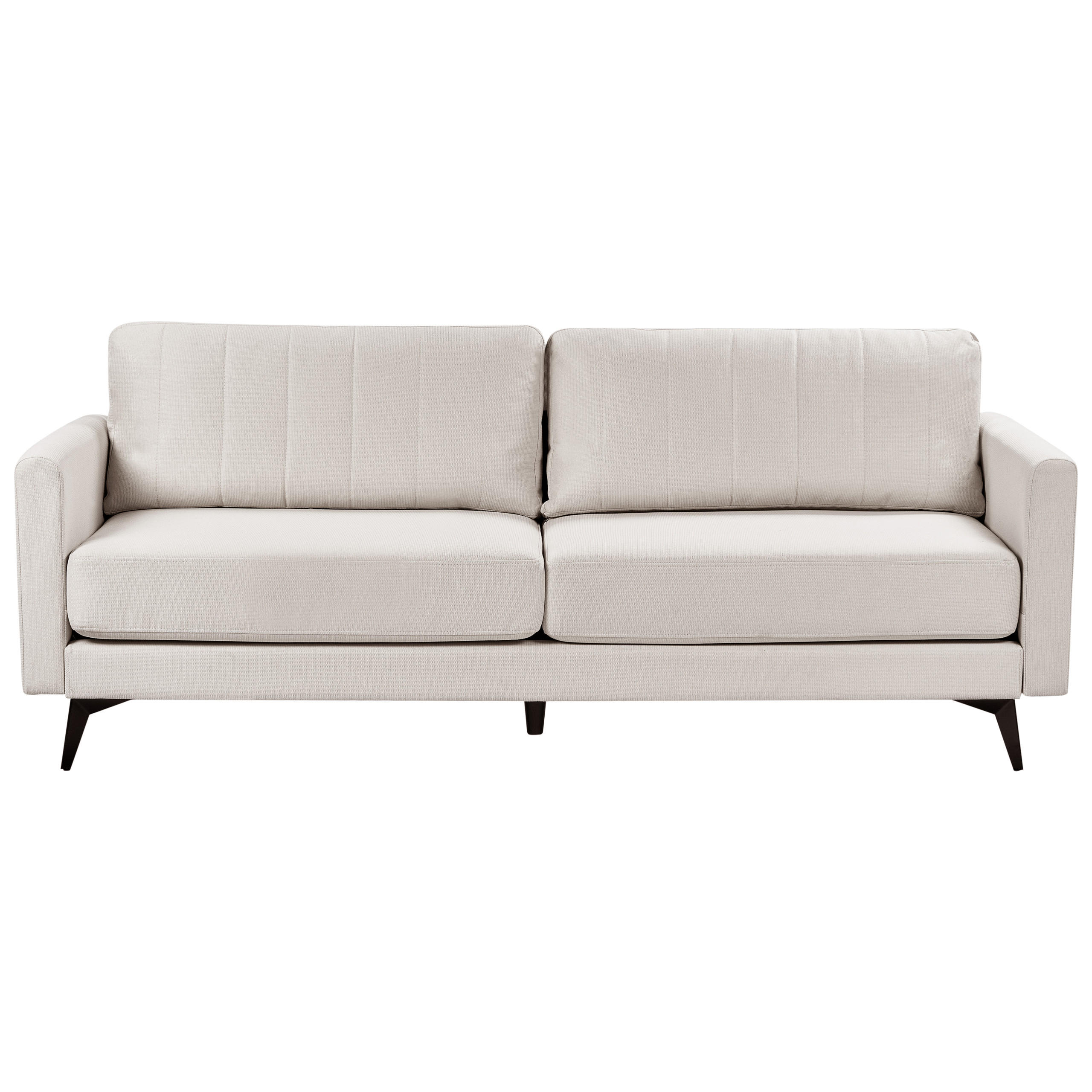 3-SITZER-SOFA Stoff Hellbeige Mala - Beige, Textil (205/82/76cm) - Beliani