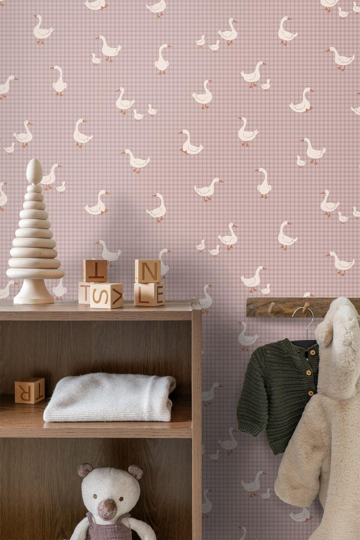 TAPETE Gänsen 50 x 900 cm - Lila, Papier (50/0.1cm) - ESTAhome