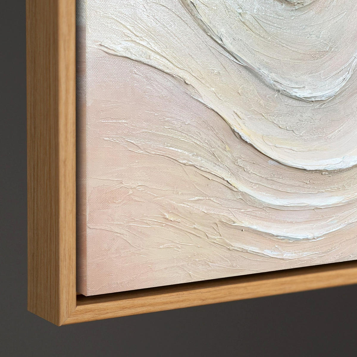 GEMÄLDE Sanfte Strömung Schattenfugenrahmen Eichefarben 140x100 cm - Eichefarben, Holz (140/100cm) - YS-art gallery