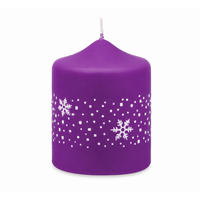 ADVENTSKERZEN Nevis in Samtlook Purple Lila 8 x 6 cm, 4er Set - Lila, Paraffin (6/8/8cm) - Kopschitz Kerzen
