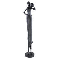 SKULPTUR Rafah Schwarz 16.5/13/70cm - Schwarz, Kunststoff (13/70/16.5cm) - PTMD Collection