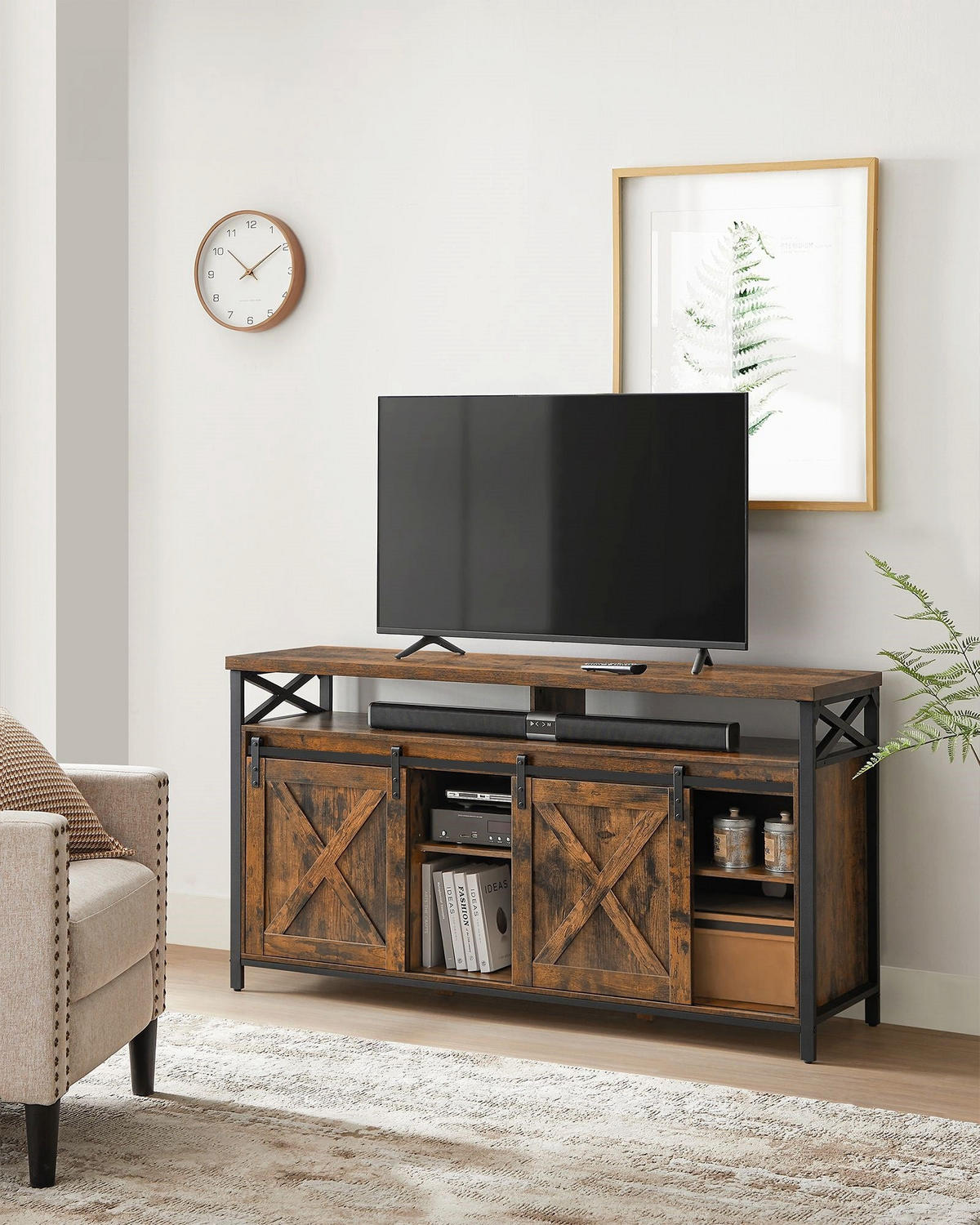 TV-SCHRANK N'DJAMENA - Braun, Holzwerkstoff (147/76/40cm) - Hansiro