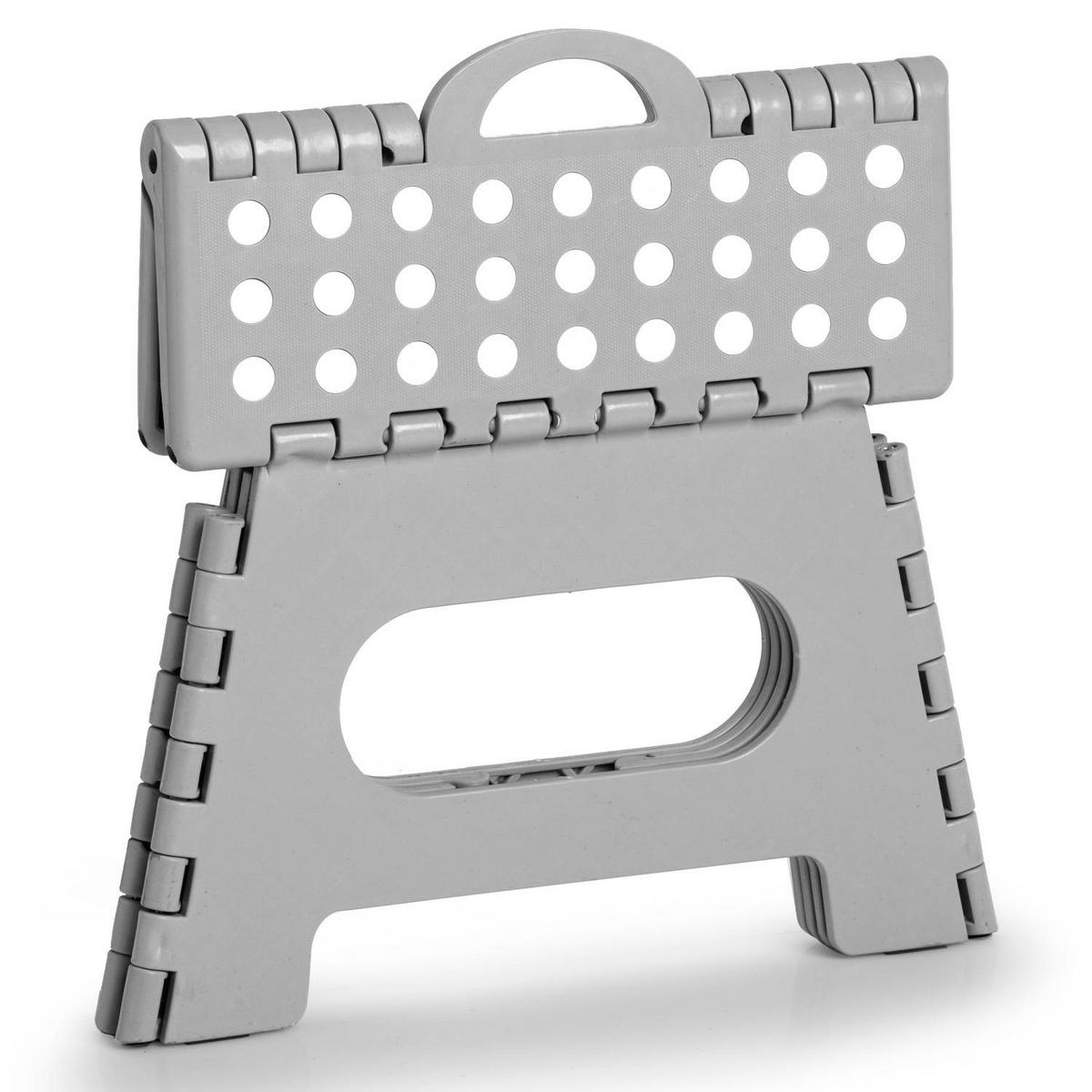 KLAPPHOCKER hellgrau 35/28/22 cm - Grau, Kunststoff (28/22/35cm) - ZELLER