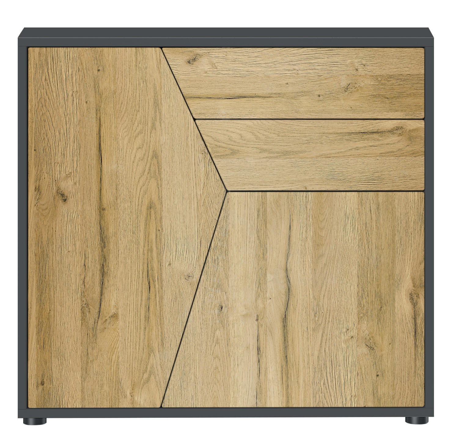 KOMMODE Benny Fronten in Eiche Natur - Eichefarben, Holzwerkstoff (79/74/36cm) - Vladon