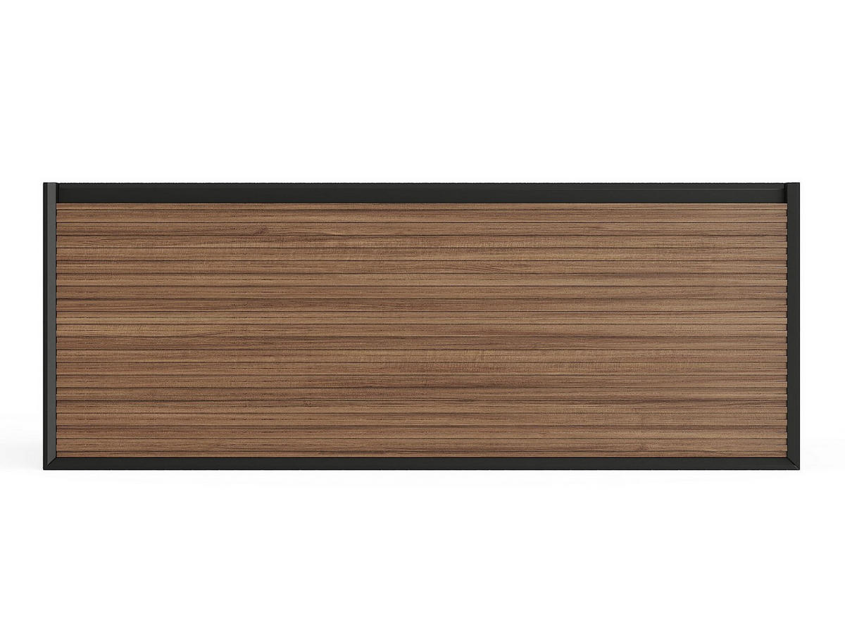 WASCHBECKENUNTERSCHRANK hängend - Streifenoptik - Holzfarben dunkel & Schwarz - 120 cm - BANIVA - Schwarz, Holz (120/45/45.8cm) - Vente-Unique