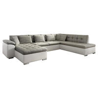 WOHNLANDSCHAFT Niko Bis, Seite: Links - Weiß, Holz/Textil (348/76/205cm) - MIRJAN24