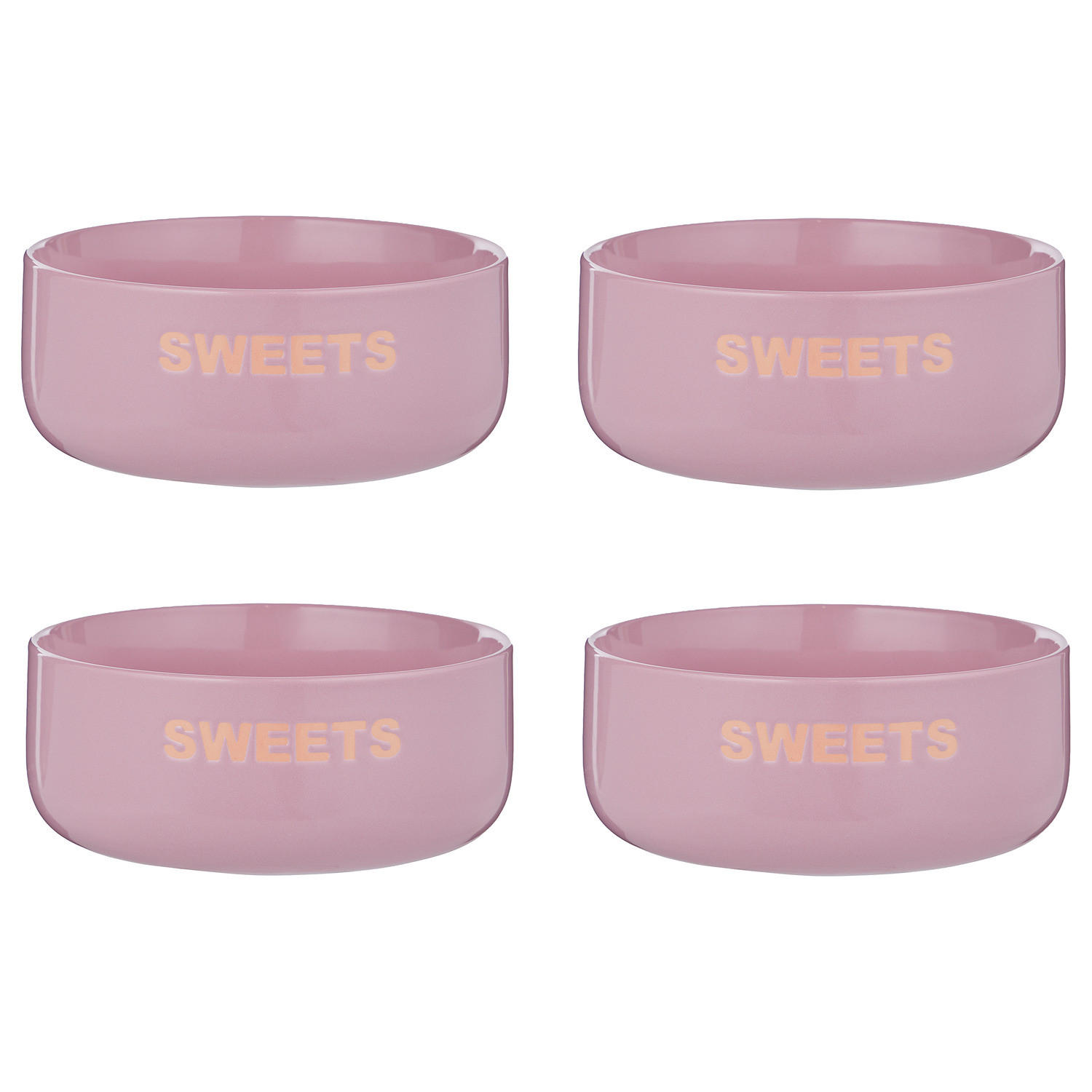 SCHÜSSEL (4er-Set) Good Vibes Sweets 720 ml - Pink, Keramik (15/15/6cm) - Butlers