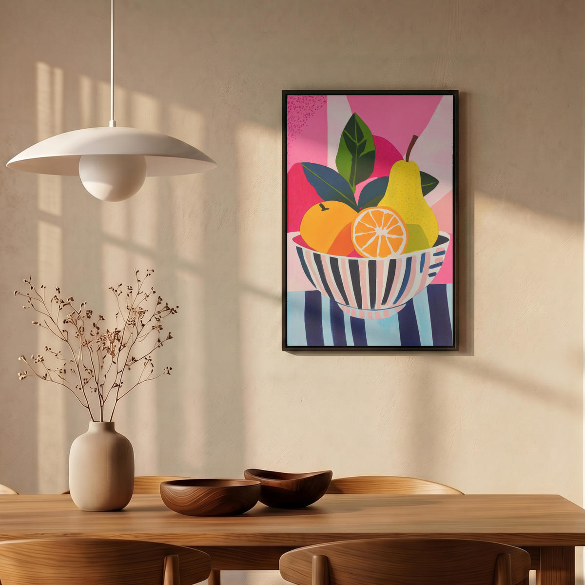 LEINWAND Bilder mit Rahmen - Obst - Abstrakter Hintergrund - Rosa - 40x60 - Pink, Textil (40/60cm) - OnlyWow