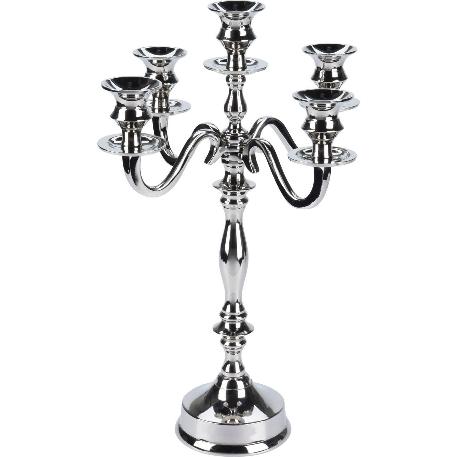 KERZENSTÄNDER 39 cm - Silberfarben, Metall (27/39.5/27cm) - Home Styling Collection