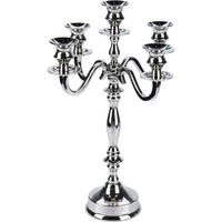 KERZENSTÄNDER 39 cm - Silberfarben, Metall (27/39.5/27cm) - Home Styling Collection