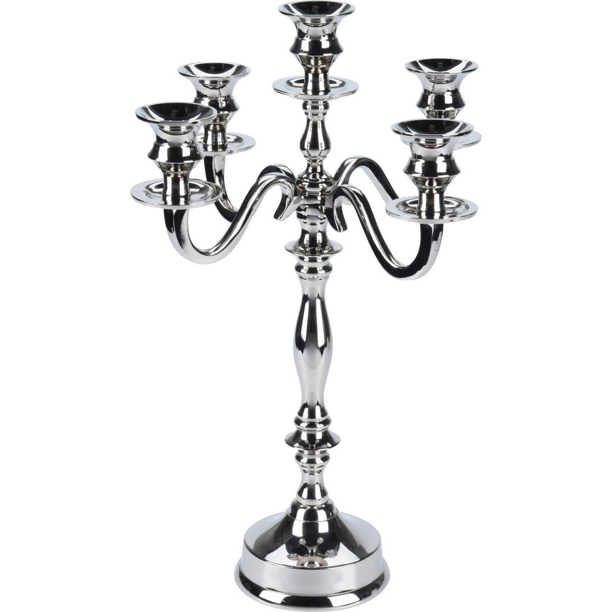 KERZENSTÄNDER 39 cm - Silberfarben, Metall (27/39.5/27cm) - Home Styling Collection