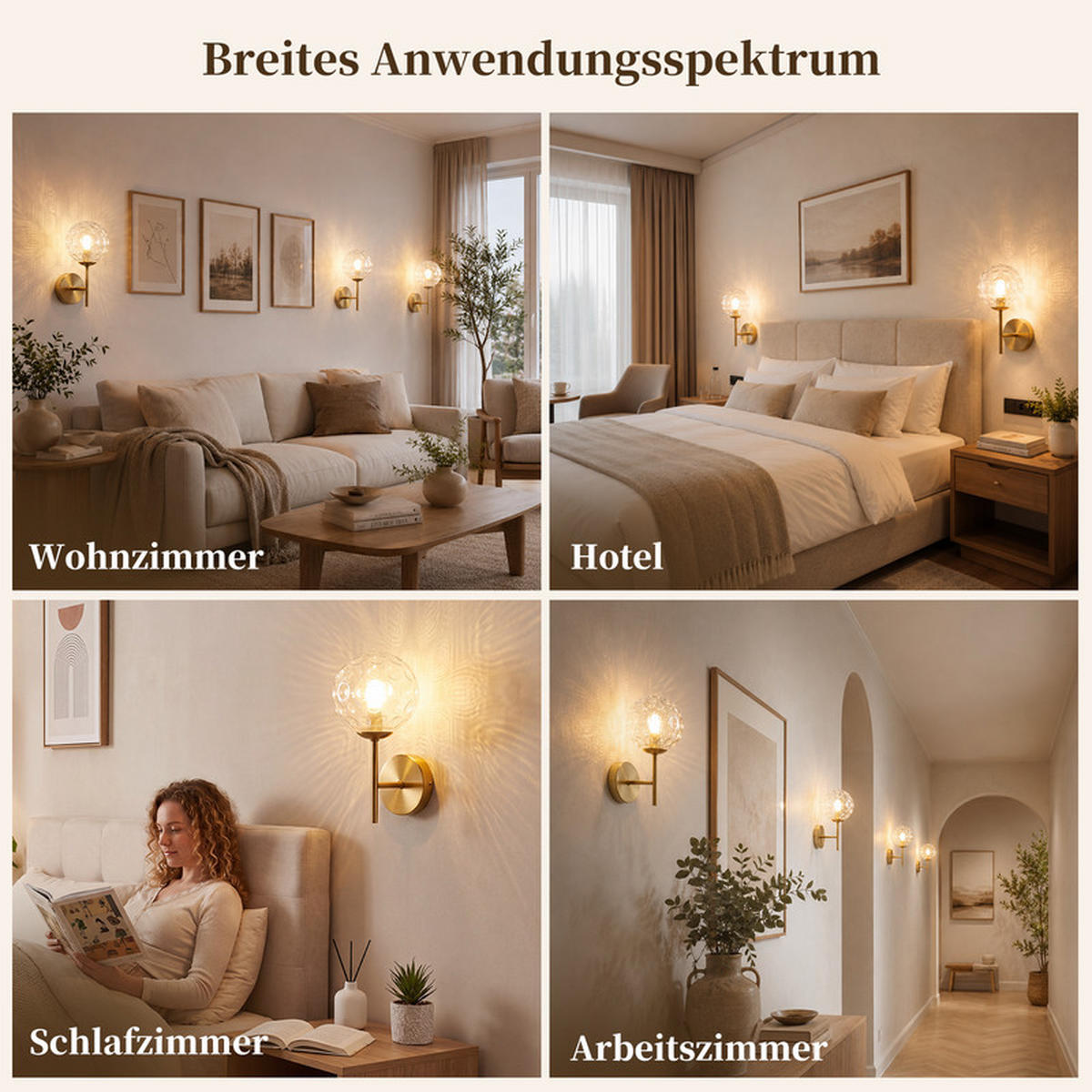 WANDLEUCHTE 16/26/21cm - Goldfarben, Metall (16/21/26cm) - Nettlife