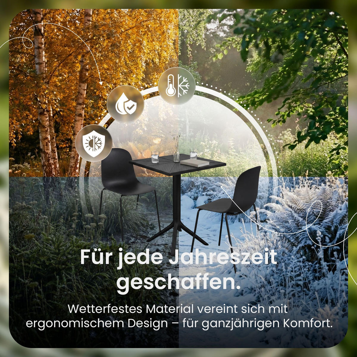 GARTENSITZGRUPPE 2 Kunststoff Schwarz - Schwarz, Kunststoff - CLP