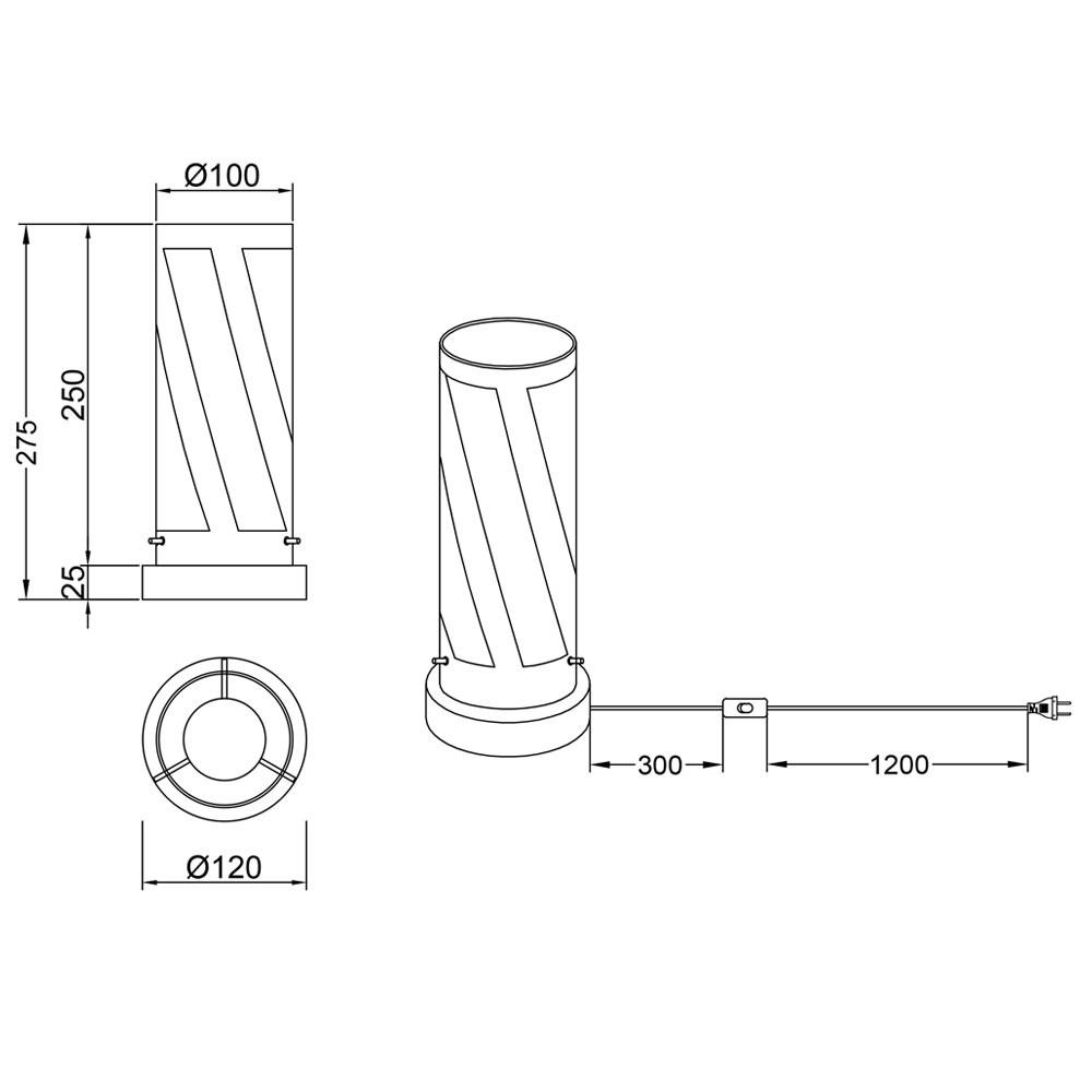 TISCHLEUCHTE Farina Schwarz Matt Glas - Schwarz, Glas (12/12/27.5cm)
